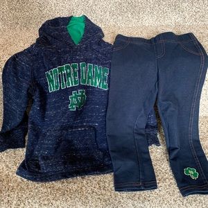 Toddler Notre Dame Sweatshirt and legging set